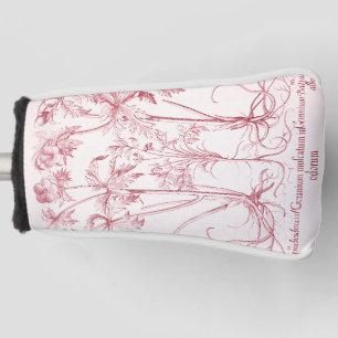 Pink Vintage Botanical Art Golf Head Cover