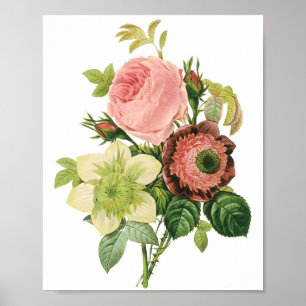 Pink Vintage Bouquet Poster