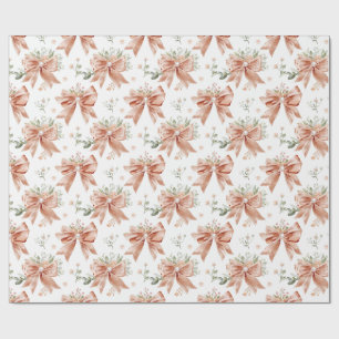 Pink Vintage Bow Wrapping Paper   Gift Wrap