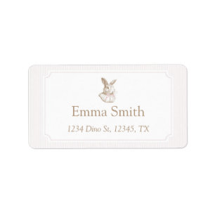 Pink Vintage Bunny Some Bunny Is Turning One Label