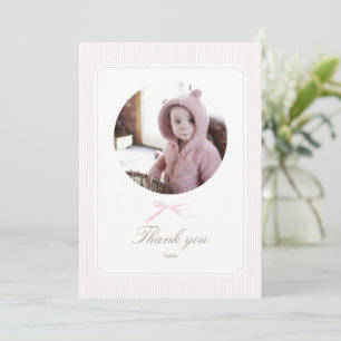 Pink Vintage Bunny Some Bunny Is Turning One Thank You Card
