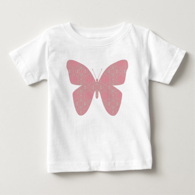 Pink Vintage Butterfly Dress Baby T-Shirt (Front)