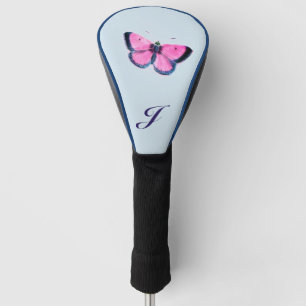 pink vintage butterfly - monogrammed golf head cover