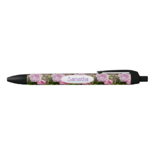 Pink Vintage Cabbage Rose Womans Name Roses Black Ink Pen
