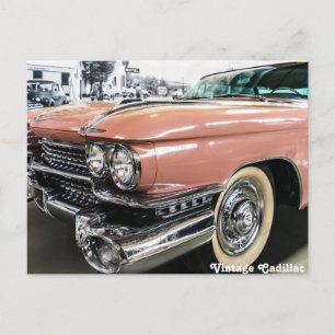 Pink Vintage Cadillac Postcard