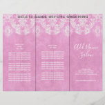 Pink Vintage Damask Pattern with Grungy Finish Flyer<br><div class="desc">A small business design with an area for company name and contact information on the front. It also includes a place on the inside of the advertisement to add a list services or a price list. It is set up so you can fold the brochure when you receive it. A...</div>