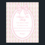 Pink Vintage Fancy Floral Advice for Baby Shower Poster<br><div class="desc">A charming blend of vintage elegance and playful femininity, this party decor collection features soft preppy florals paired with delicate coquette bows. Designed to feel timeless yet fresh, each piece brings a sweet, polished touch to your celebration. ★ Let me help you plan your next party! ★ If you need...</div>