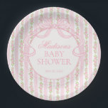 Pink Vintage Fancy Floral Baby Shower Paper Plate<br><div class="desc">A charming blend of vintage elegance and playful femininity, this party decor collection features soft preppy florals paired with delicate coquette bows. Designed to feel timeless yet fresh, each piece brings a sweet, polished touch to your celebration. ★ Let me help you plan your next party! ★ If you need...</div>