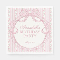 Pink Vintage Fancy Floral Birthday Party Dessert