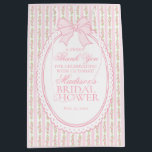 Pink Vintage Fancy Floral Bridal Shower Favors Medium Gift Bag<br><div class="desc">A charming blend of vintage elegance and playful femininity, this party decor collection features soft preppy florals paired with delicate coquette bows. Designed to feel timeless yet fresh, each piece brings a sweet, polished touch to your celebration. ★ Let me help you plan your next party! ★ If you need...</div>