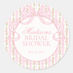 Pink Vintage Fancy Floral Bridal Shower Seal