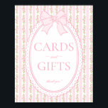 Pink Vintage Fancy Floral Card & Gifts Sign<br><div class="desc">A charming blend of vintage elegance and playful femininity, this party decor collection features soft preppy florals paired with delicate coquette bows. Designed to feel timeless yet fresh, each piece brings a sweet, polished touch to your celebration. ★ Let me help you plan your next party! ★ If you need...</div>