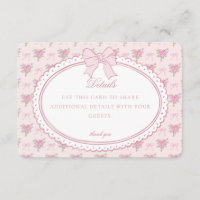 Pink Vintage Fancy Floral Details Card Invitation