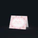 Pink Vintage Fancy Floral Thank You Card<br><div class="desc">A charming blend of vintage elegance and playful femininity, this party decor collection features soft preppy florals paired with delicate coquette bows. Designed to feel timeless yet fresh, each piece brings a sweet, polished touch to your celebration. ★ Let me help you plan your next party! ★ If you need...</div>