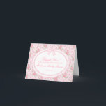 Pink Vintage Fancy Floral Thank You Card<br><div class="desc">A charming blend of vintage elegance and playful femininity, this party decor collection features soft preppy florals paired with delicate coquette bows. Designed to feel timeless yet fresh, each piece brings a sweet, polished touch to your celebration. ★ Let me help you plan your next party! ★ If you need...</div>