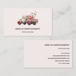 Pink Vintage Farmer's Truck Business Card