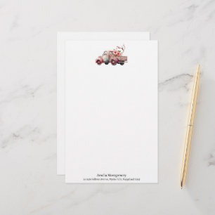 Pink Vintage Farmer's Truck Stationery