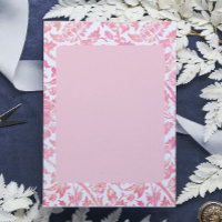 Pink vintage floral blank invitation template 