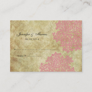 Pink Vintage Floral Seating Card