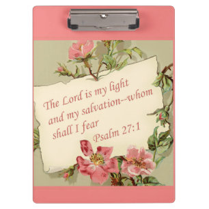 Pink Vintage Flowers and Bible Verse Clipboard