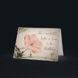 Pink Vintage Flowers Sister in Law Birthday Card<br><div class="desc">Pretty and thoughtful greeting card for sister in law's birthday with white flowers and hand lettered style text.</div>