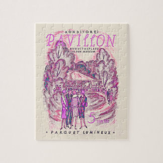 Pink Vintage French Advertising Event Poster Jigsaw Puzzle