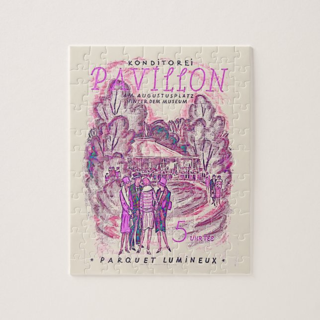 Pink Vintage French Advertising Event Poster Jigsaw Puzzle (Vertical)