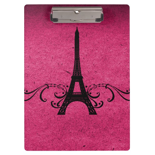 Pink Vintage French Flourish Clipboard (Front)