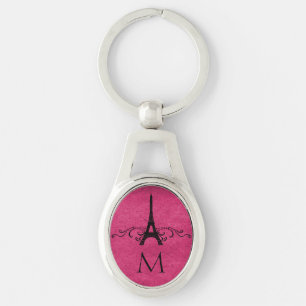 Pink Vintage French Flourish Key Ring