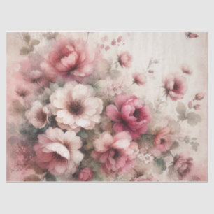 Pink Vintage Inspired Floral Tissue Paper 