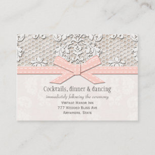PInk Vintage Lace Wedding Reception Enclosure Card