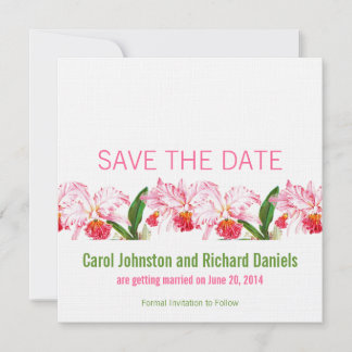 Pink Vintage Orchids Save the Date Cards