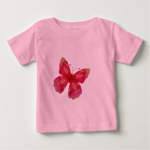 Pink Vintage pretty butterfly art Baby T-Shirt