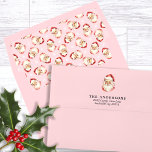 Pink Vintage Retro Santa Claus Return Address Envelope<br><div class="desc">Make your holiday correspondence truly special with this custom pink vintage Santa Claus return address envelope. Featuring a charming vintage Santa design paired with a customisable return address, this envelope adds a festive, nostalgic touch to your holiday cards and letters. The bold black background enhances the retro Santa motif, making...</div>