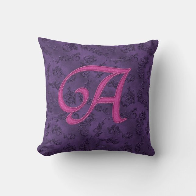 Pink Vintage Rose A Cushion (Front)