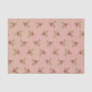 Pink vintage rose Floral collage Tissue Paper