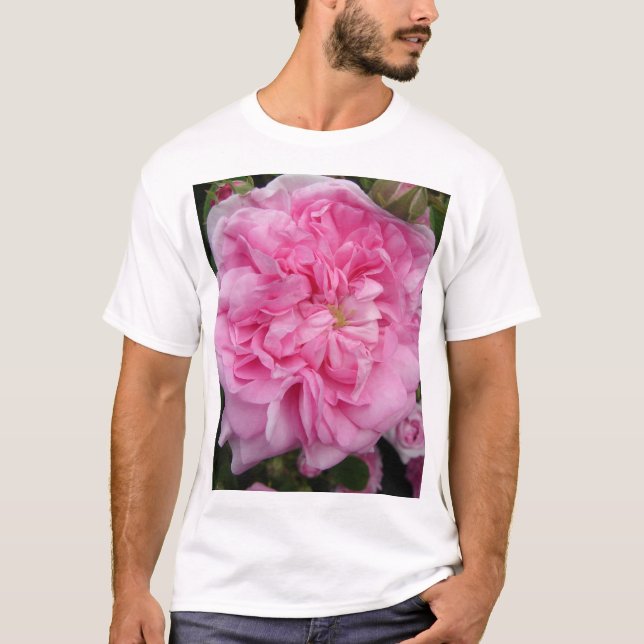 Pink Vintage Rose floral Flowers T-Shirt (Front)