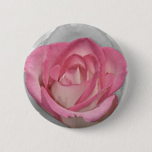 Pink vintage rose print 6 cm round badge