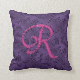 Pink Vintage Rose R Cushion