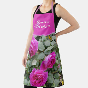 Pink Vintage Rose Roses Cabbage Vintage Mum Apron