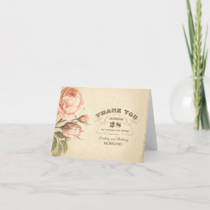 Party Supplies Shabby Chic Vintage Princess Party Thank You Cards
