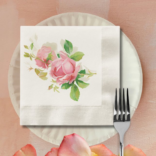 Pink vintage roses napkin (Creator Uploaded)