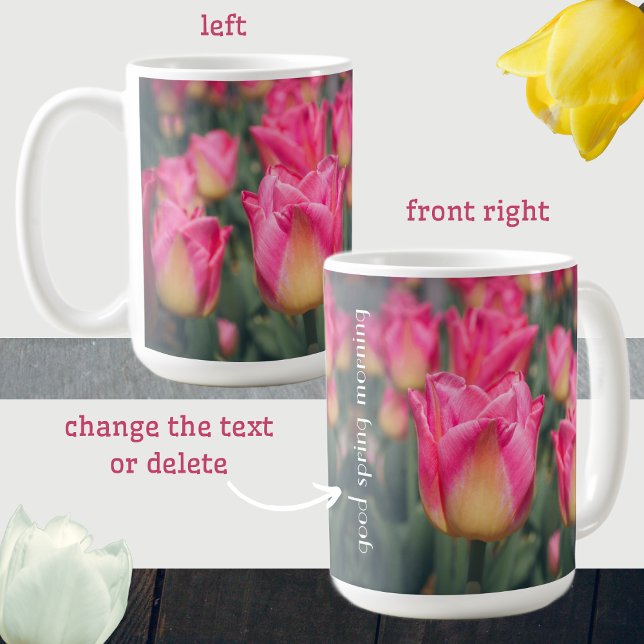 Pink vintage style spring tulips  coffee mug (Creator Uploaded)