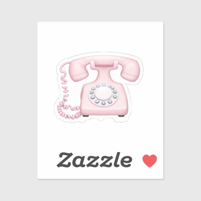 Pink Vintage Telephone Emoji Art (Sheet)