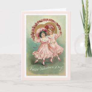 Pink Vintage Valentine's Day Friendship Card