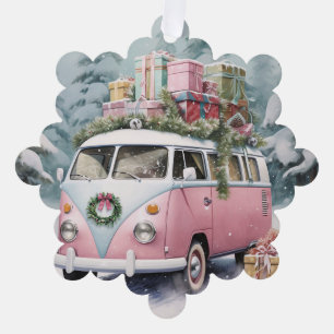 Pink Vintage Vanagon Ornament