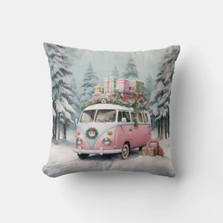 Pink Vintage Vanagon Ornament Cushion
