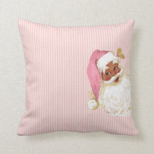 Pink Vintage Victorian Santa Claus of Colour Cushion