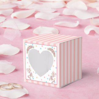 Pink Vintage Watercolor Horse Carousel Baby Shower Favour Box
