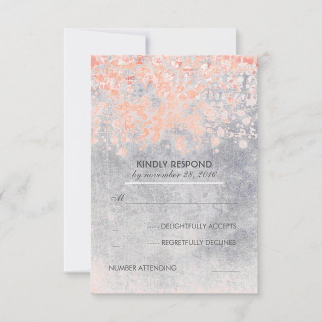 Pink Vintage Wedding RSVP Cards (Front)
